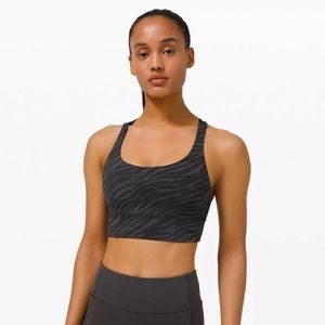 Lululemon Energy Bra Longline in Tiger Camo Deep Coal